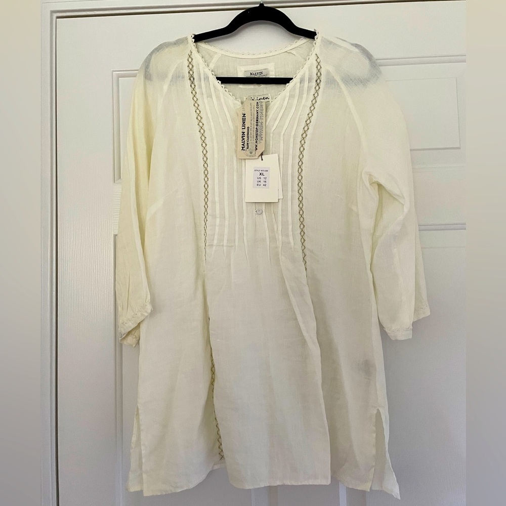 Malvin Linen NWT Cream Women's Top